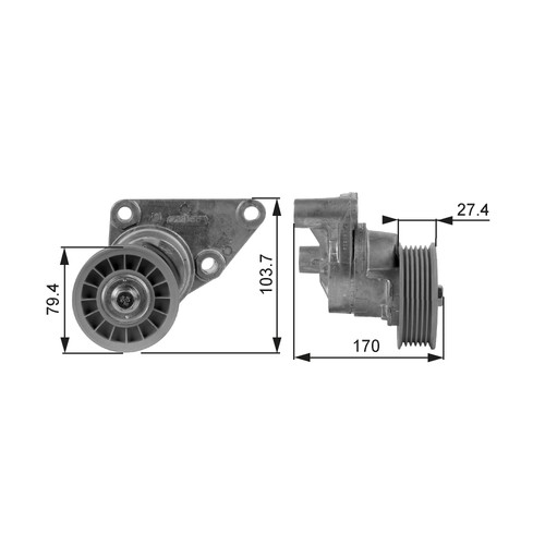 Gates t38158 belt - gates, tensioner